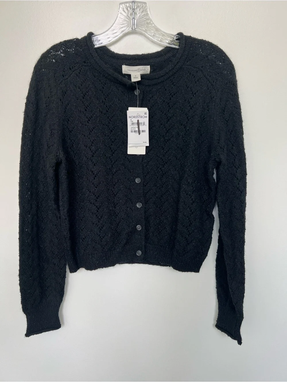Treasure & Bond Black Button-Front women’s knit Sweater